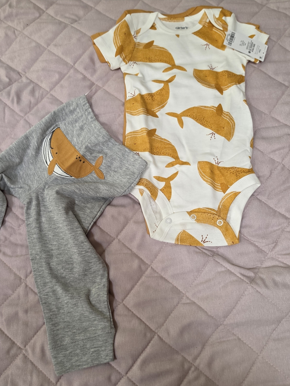 Carter's Orange Whale Print Baby Three-Pieces